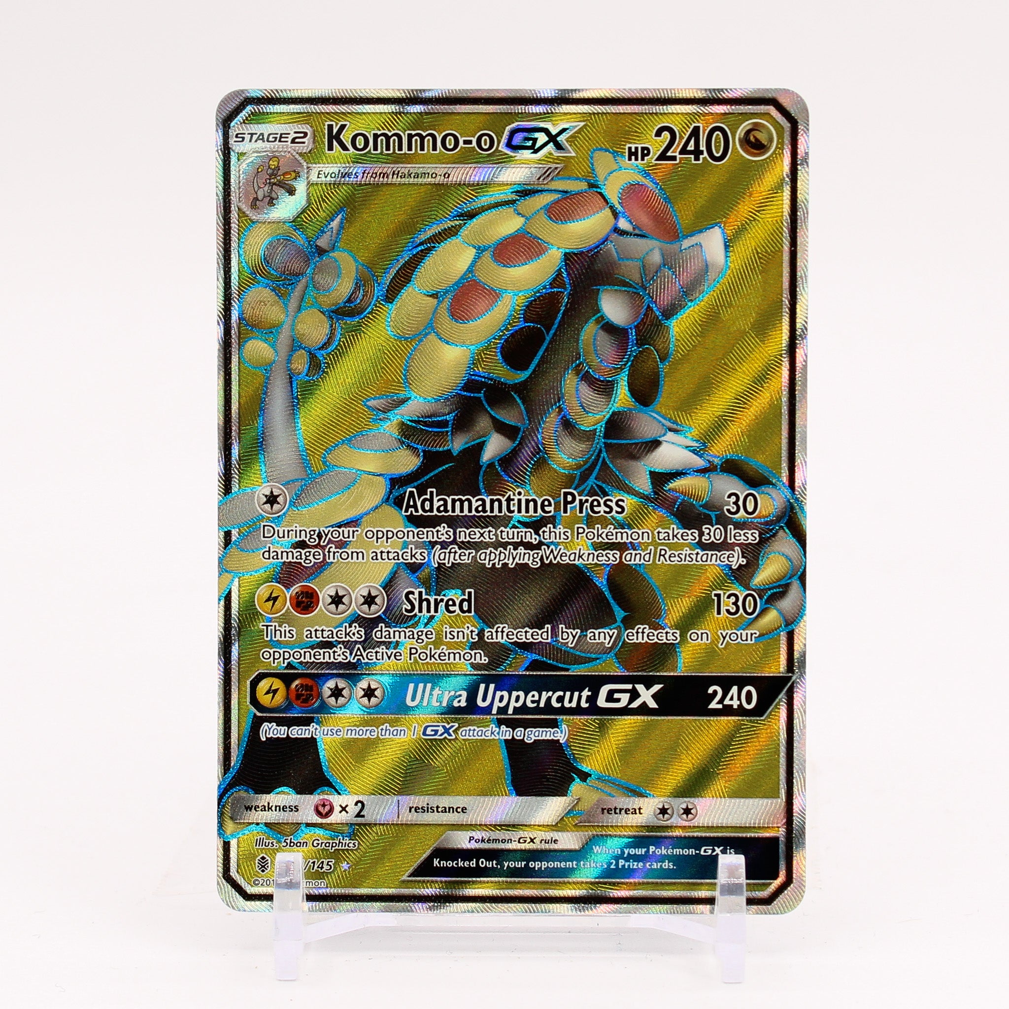 Kommo-o GX - 141/145 Guardians Rising Full Art Pokemon - NM/MINT