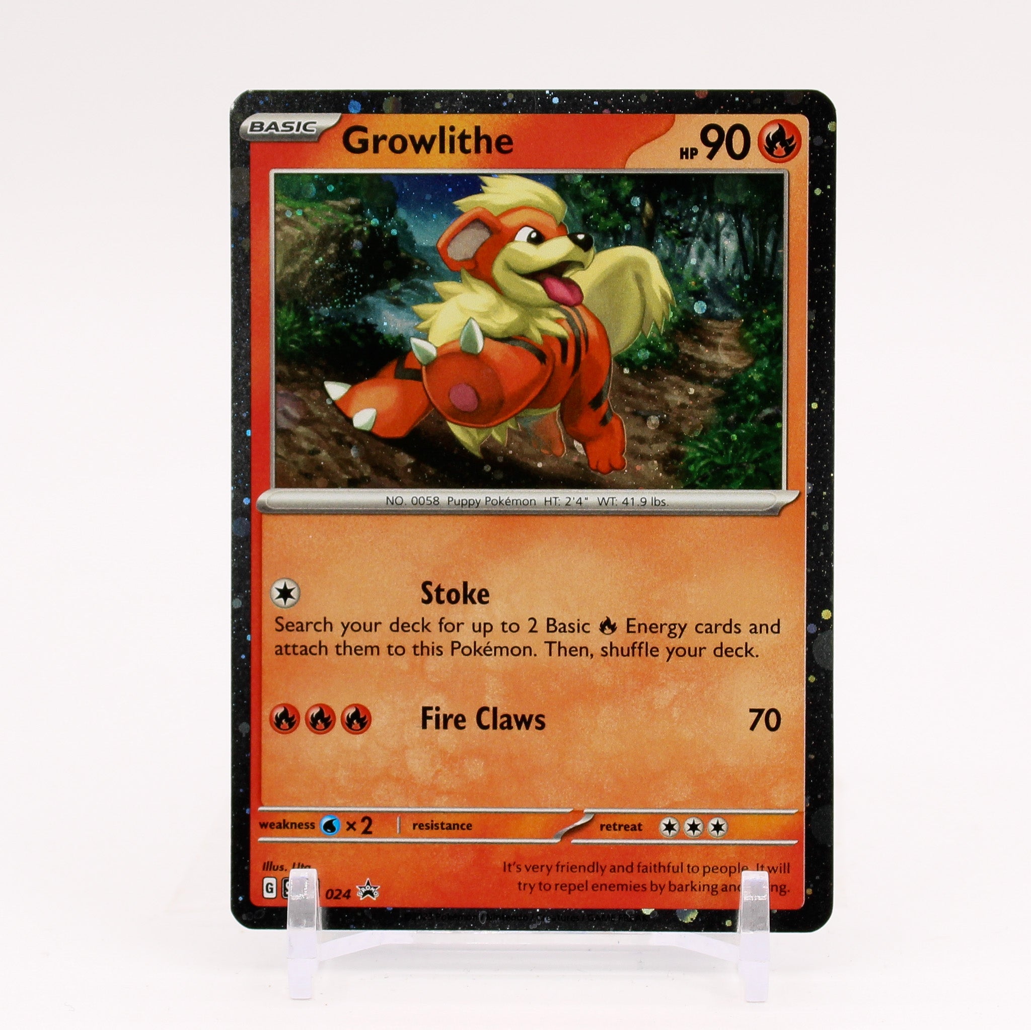 Growlithe - SVP 024 Checklane Blister Promo Cosmos Holo Pokemon - NM/MINT