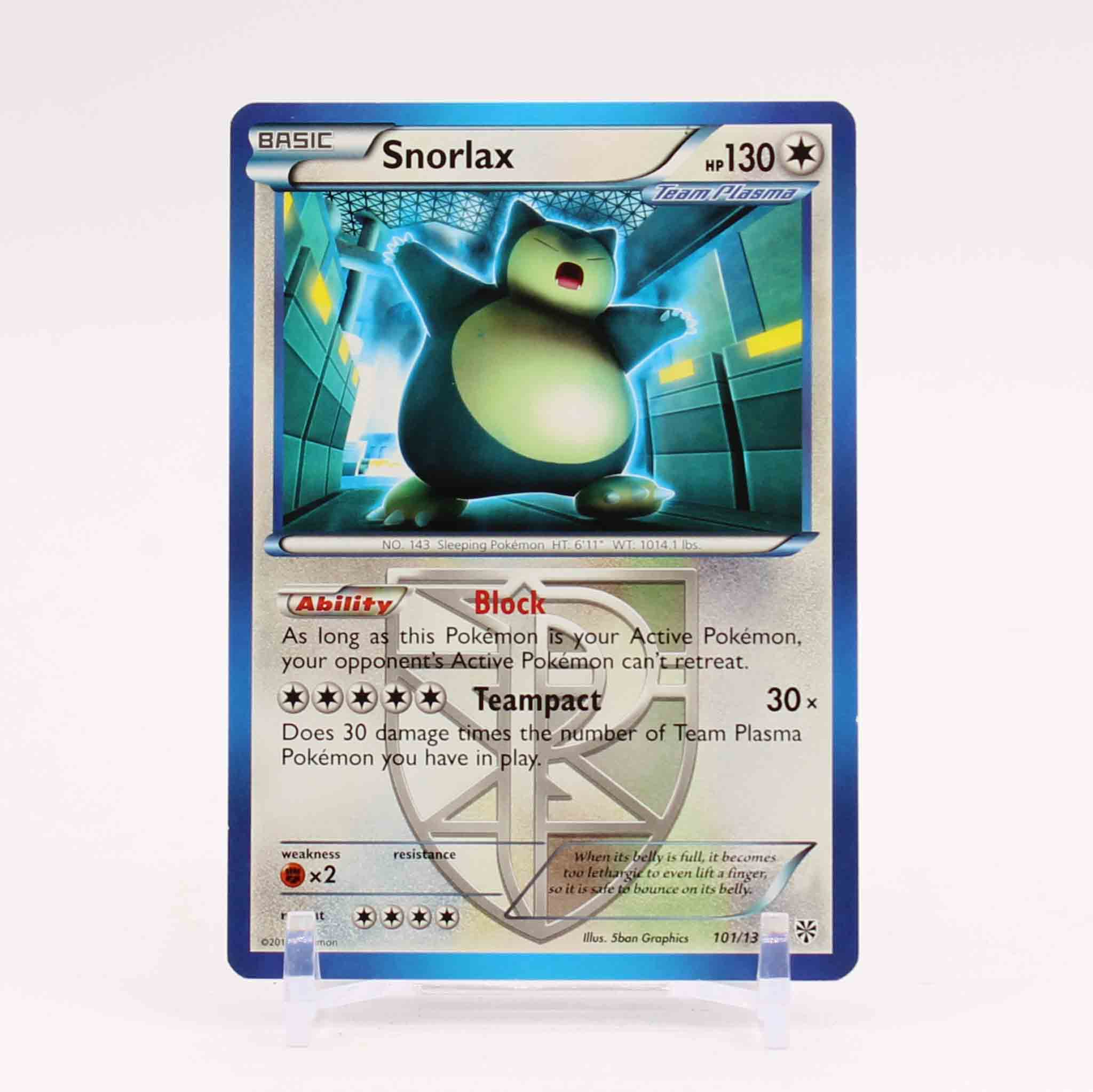 Snorlax - 101/135 Plasma Blast Rare Pokemon - NM