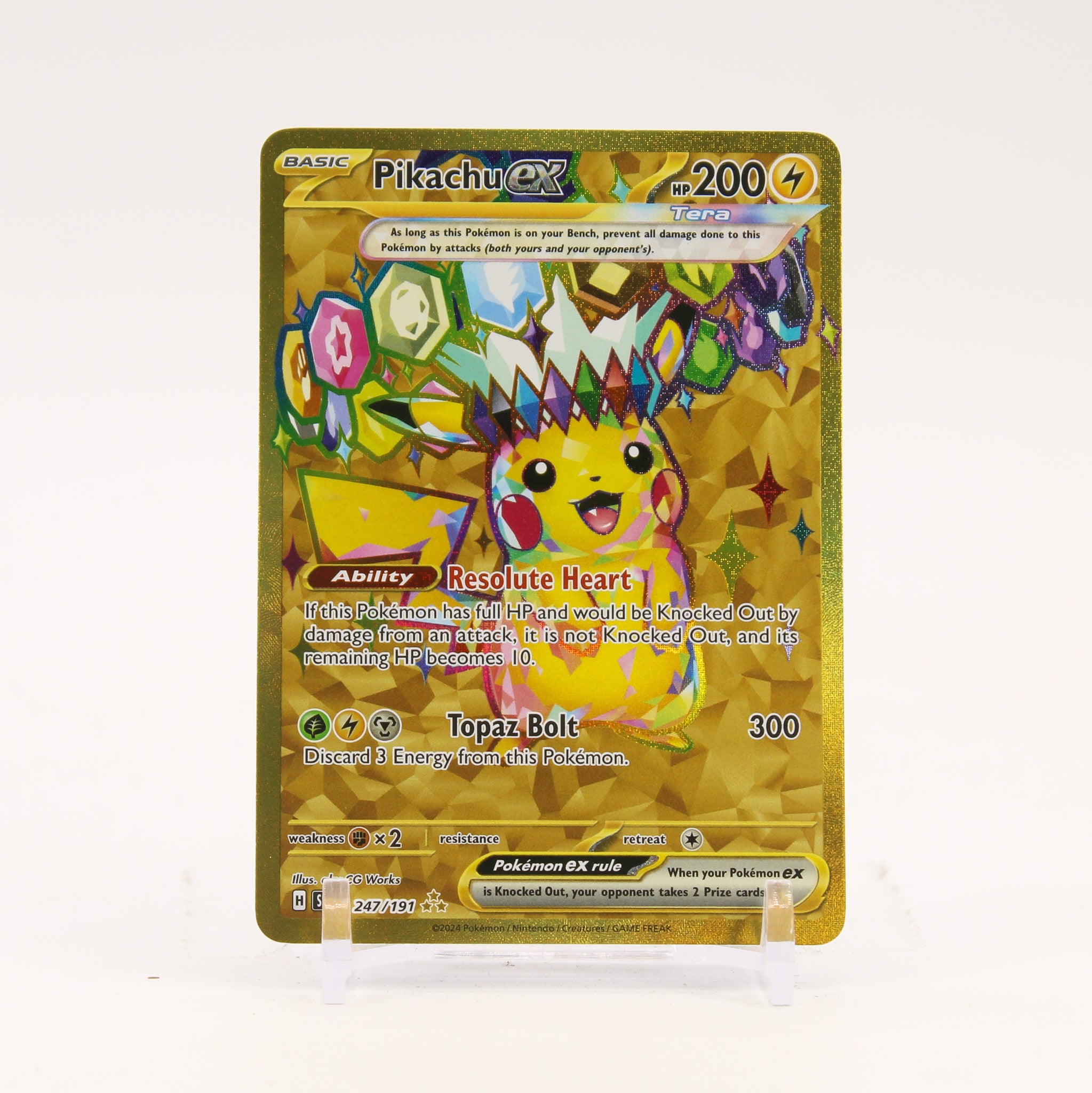 Pikachu ex - 247/191 Surging Sparks Gold Pokemon - NM