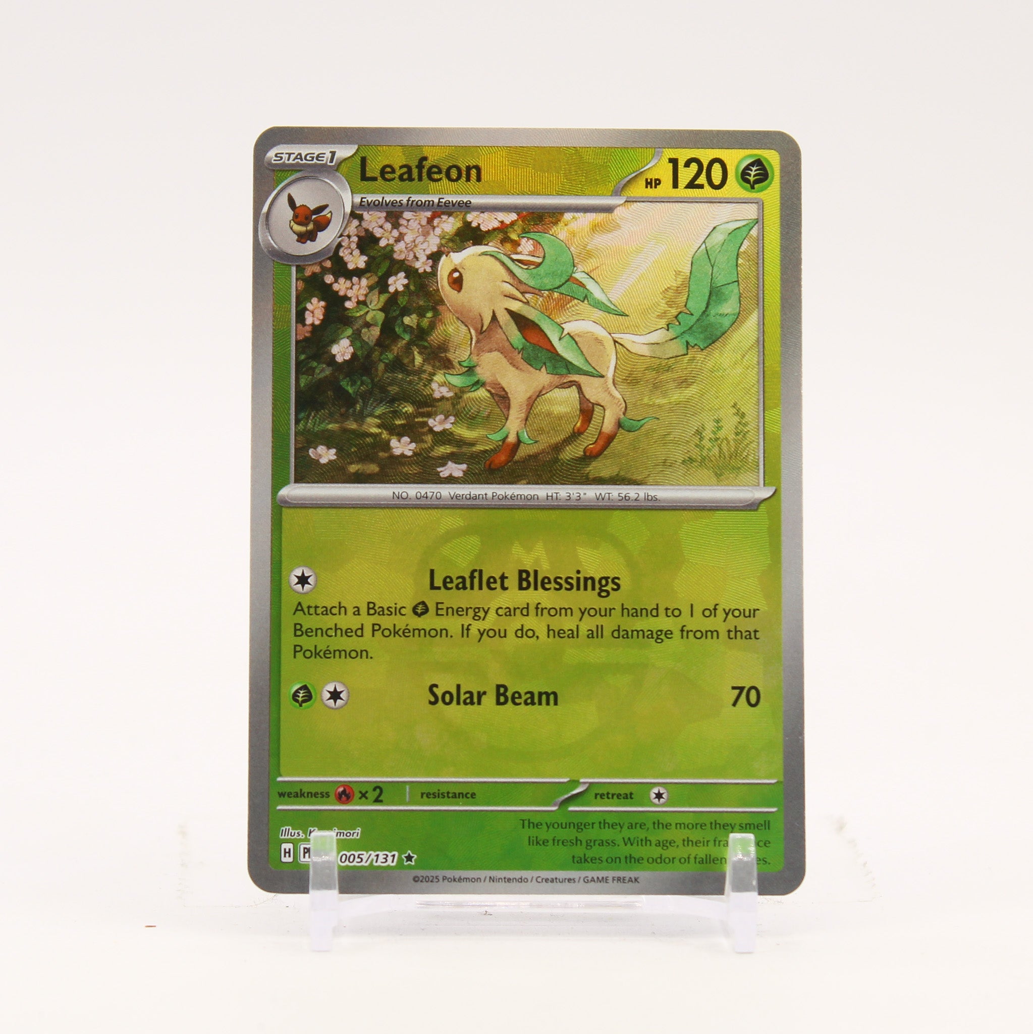 Leafeon - 005/131 Prismatic Evolutions MASTER BALL Holo Pokemon - NM/LP