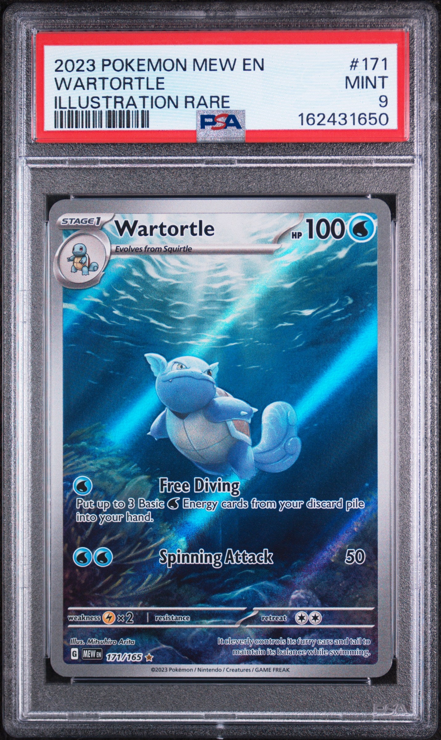 Wartortle - 171/165 PSA 9 151 Illustration Rare Pokemon - MINT
