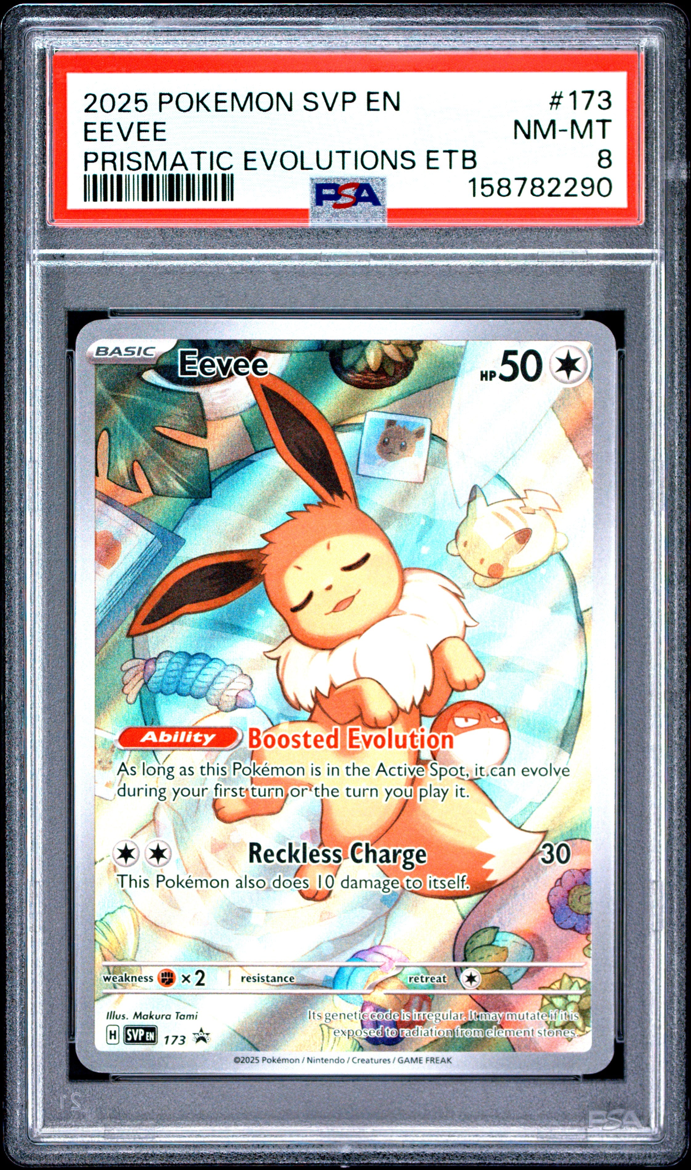 Eevee - SVP173 PSA 8 Prismatic Evolutions ETB Promo Pokemon - NM/MINT