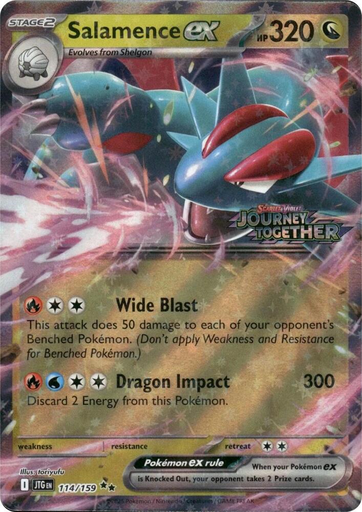 Salamence ex - 114/159 Journey Together PROMO STAMPED Pokemon - NM/MINT