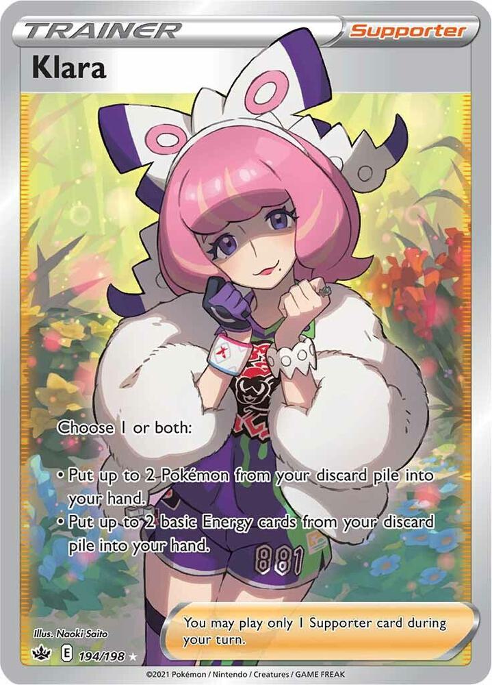 Klara - 194/198 Chilling Reign Full Art Trainer - NM/MINT
