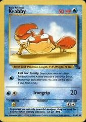 Krabby - 51/62 Fossil Common Unlimited Pokemon - NM