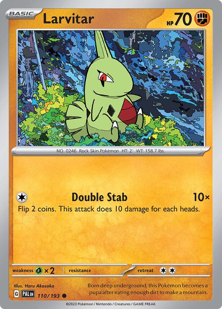 Larvitar - 110/193 Paldea Evolved Cosmos Holo Pokemon - NM/MINT