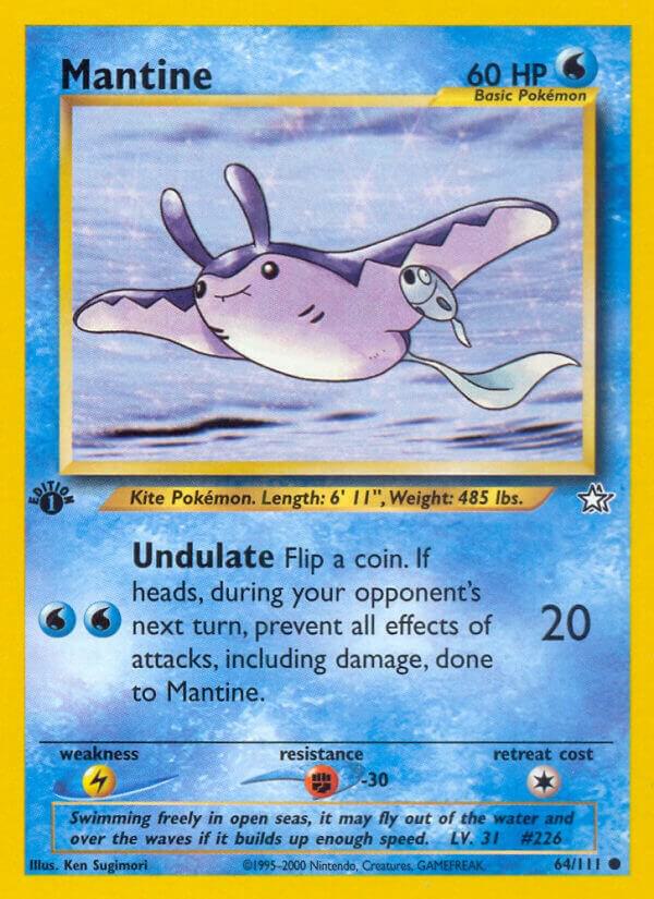 Mantine - 64/111 Neo Genesis First Edition Common Pokemon - NM
