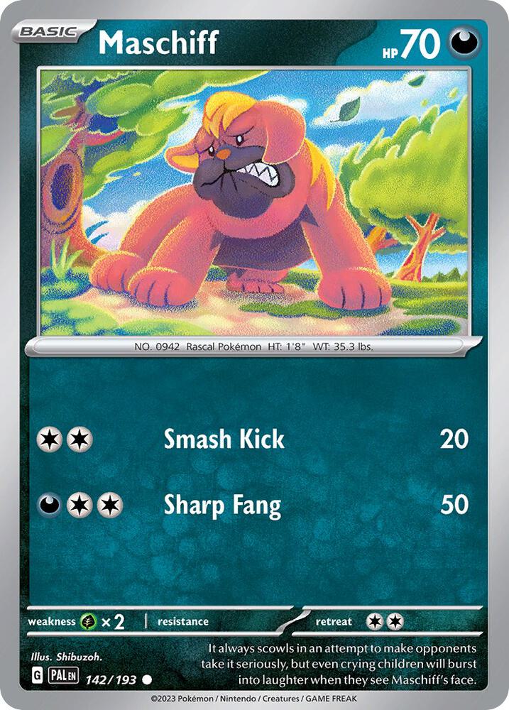Maschiff - 142/193 Paldea Evolved Promo Cosmos Holo PROMO Pokemon - NM/MINT