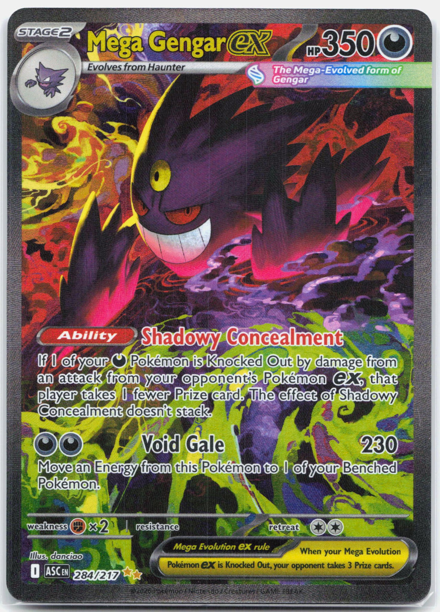 Mega Gengar ex - 284/217 Ascended Heroes Special Illustration Pokemon - NM/MINT