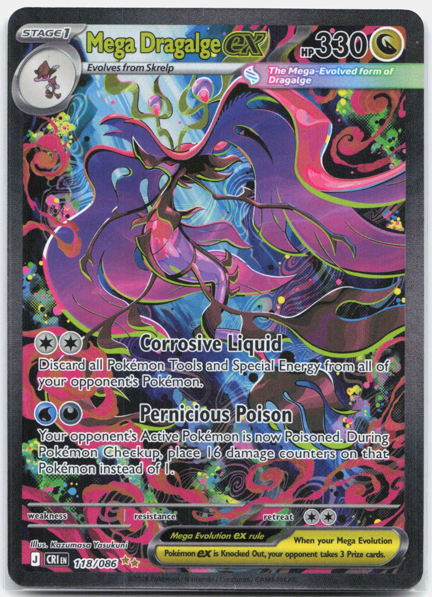 Mega Dragalge ex - 118/086 Chaos Rising Special Illustration Pokemon - NM/MINT