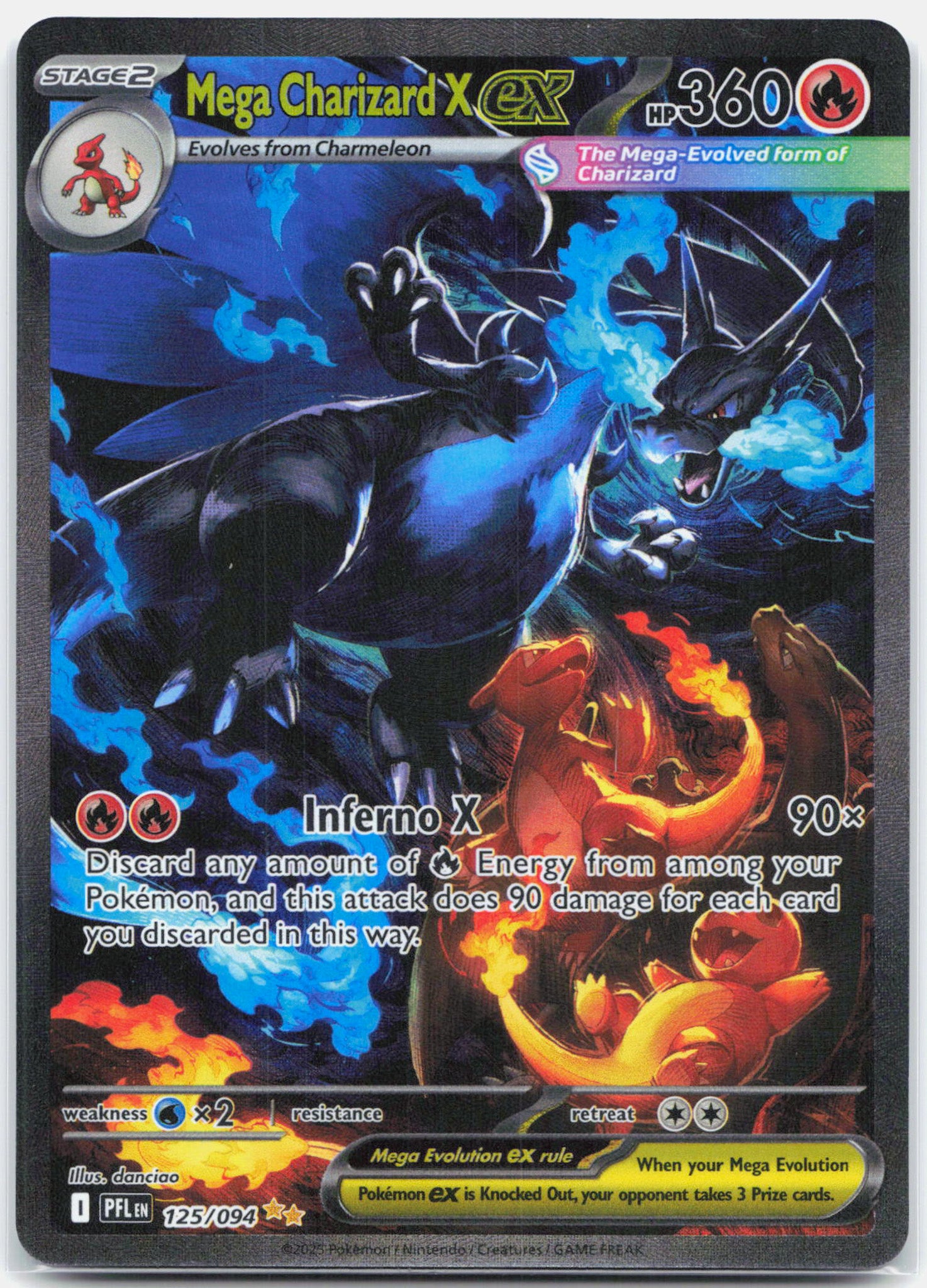 Mega Charizard X ex - 125/094 Phantasmal Flames Special Illustration Pokemon - NM/MINT
