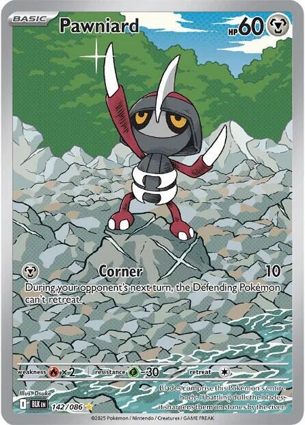 Pawniard - 142/086 Black Bolt Illustration Rare Pokemon - NM/MINT