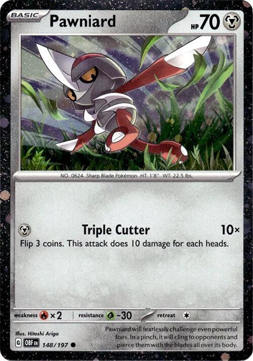 Pawniard - 148/197 Obsidian Flames Cosmos Holo PROMO Pokemon - NM/MINT