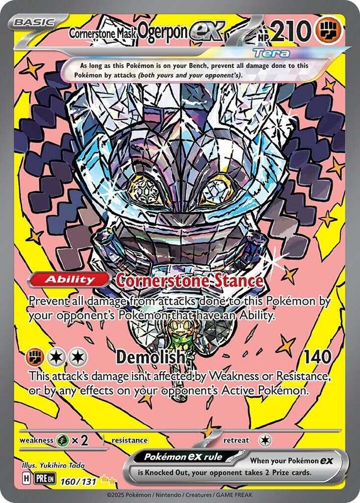Cornerstone Mask Ogerpon ex - 160/131 Prismatic Evolutions Special Illustration Pokemon - NM/MINT