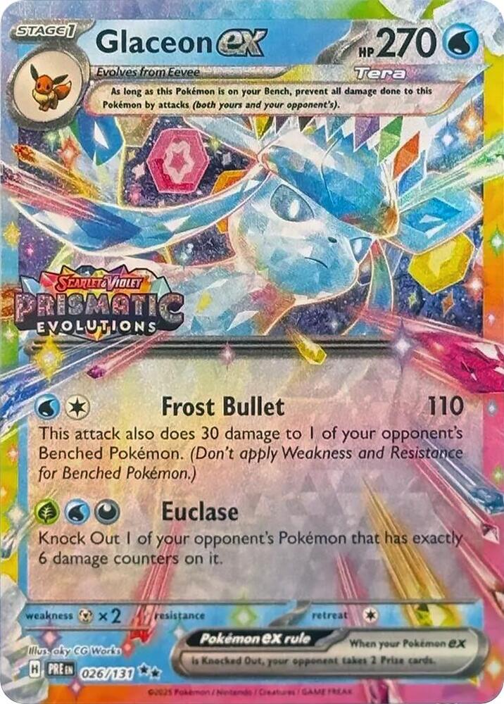 Glaceon ex - 026/131 Prismatic Evolutions PROMO STAMPED Pokemon - NM/MINT