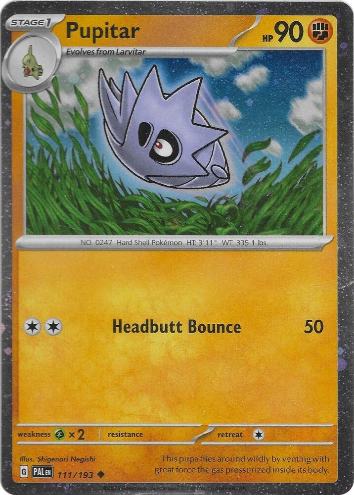 Pupitar - 111/193 Paldea Evolved Cosmos Holo Promo Pokemon - NM/MINT