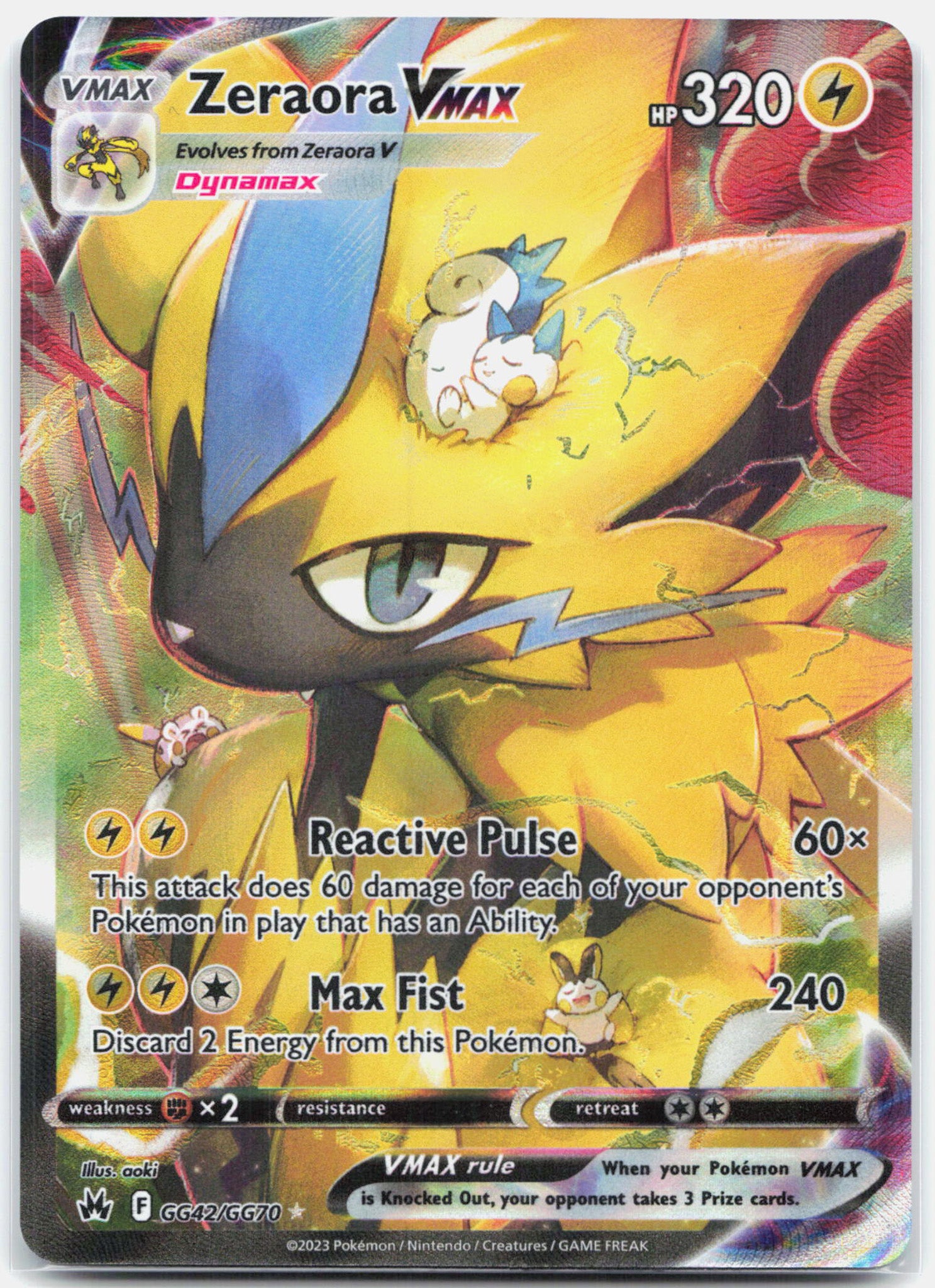 Zeraora Vmax - GG42/GG70 Crown Zenith Gallery Pokemon - NM/MINT