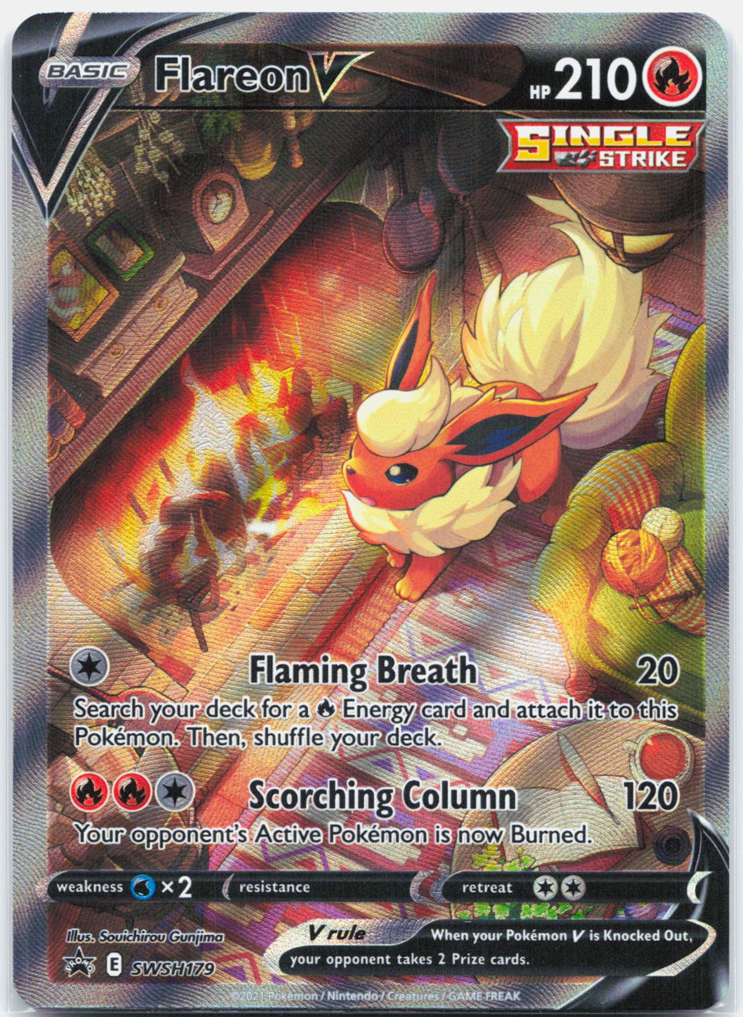 Flareon V - SWSH179 Black Star Promo Alternate Art Pokemon - NM/LP
