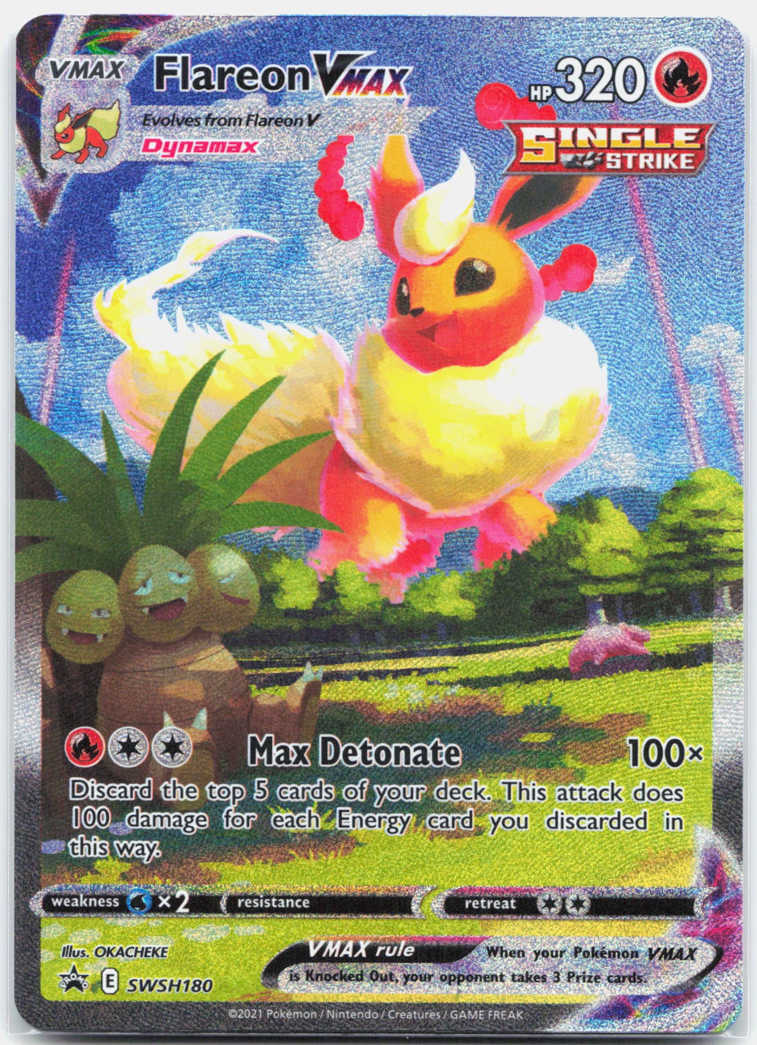 Flareon Vmax - SWSH180 Black Star Promo Alternate Art Pokemon - NM