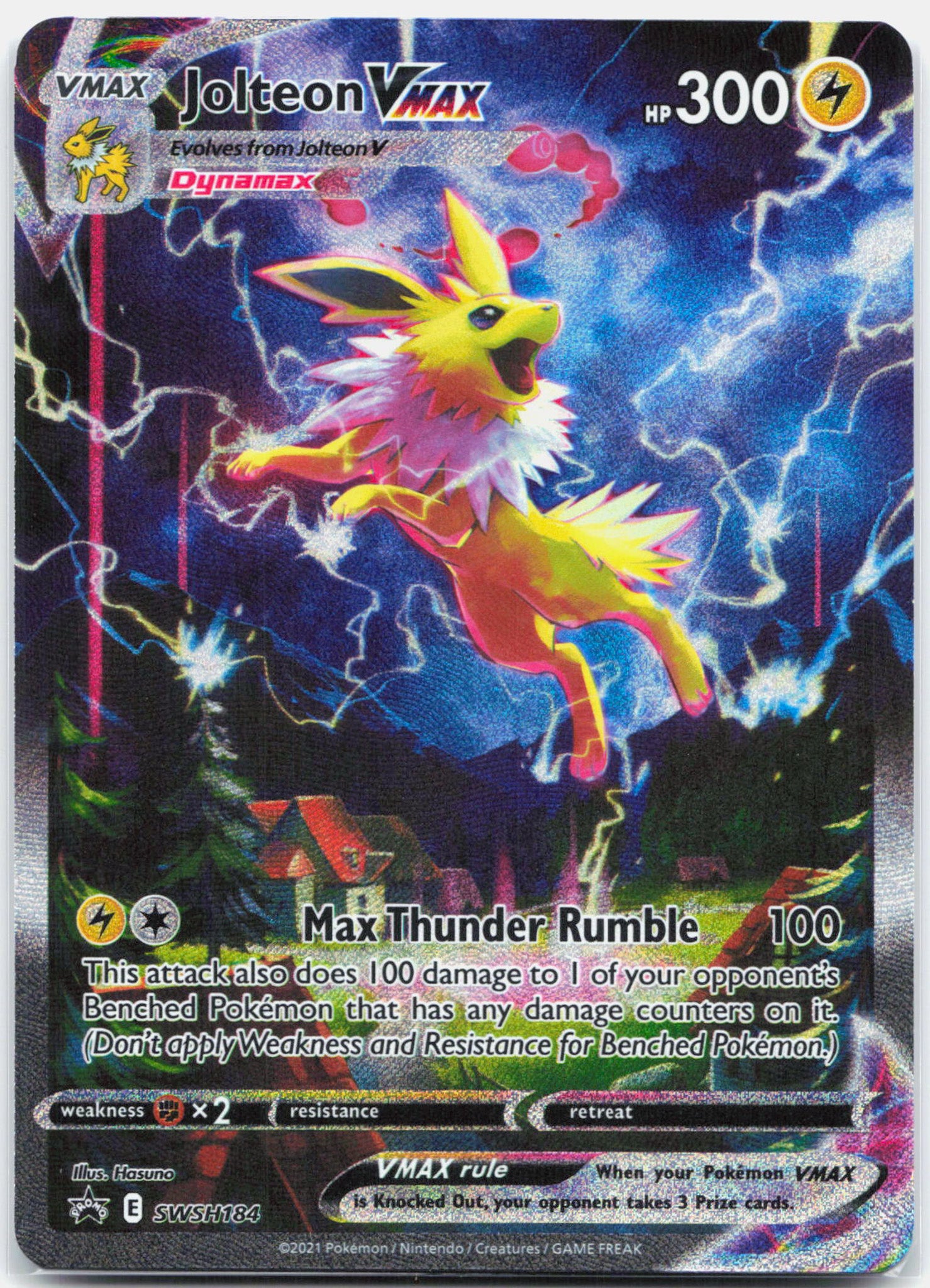 Jolteon Vmax - SWSH184 Black Star Promo Alternate Art Pokemon - NM