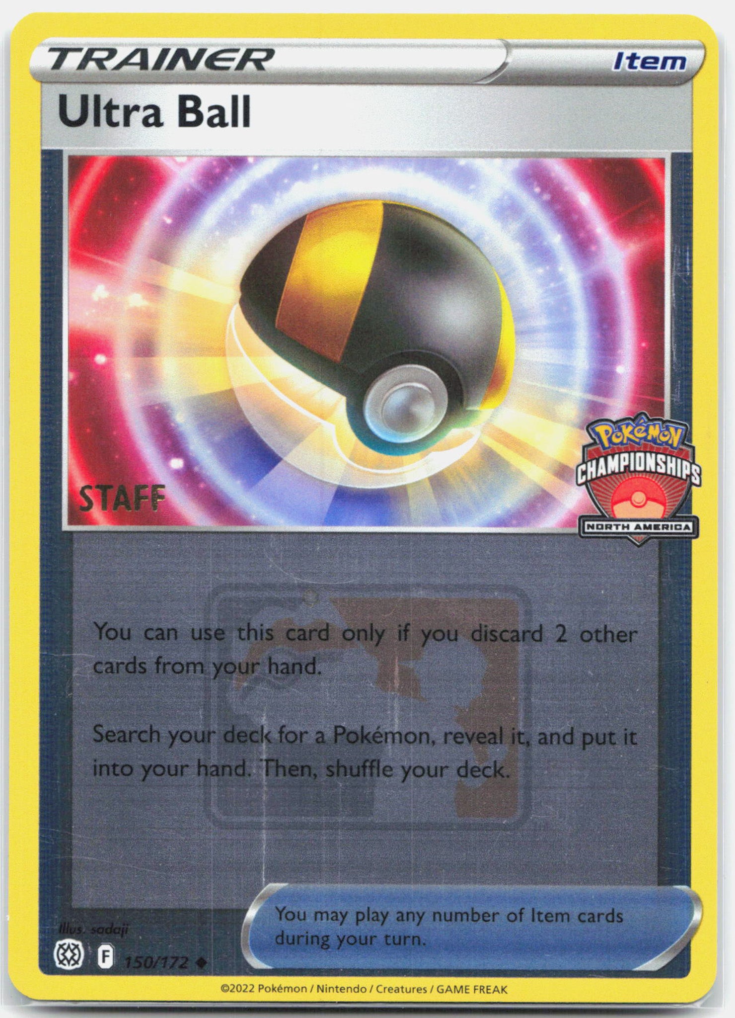 Ultra Ball - 150/172 NAIC STAFF Reverse Holo Promo Trainer - LP