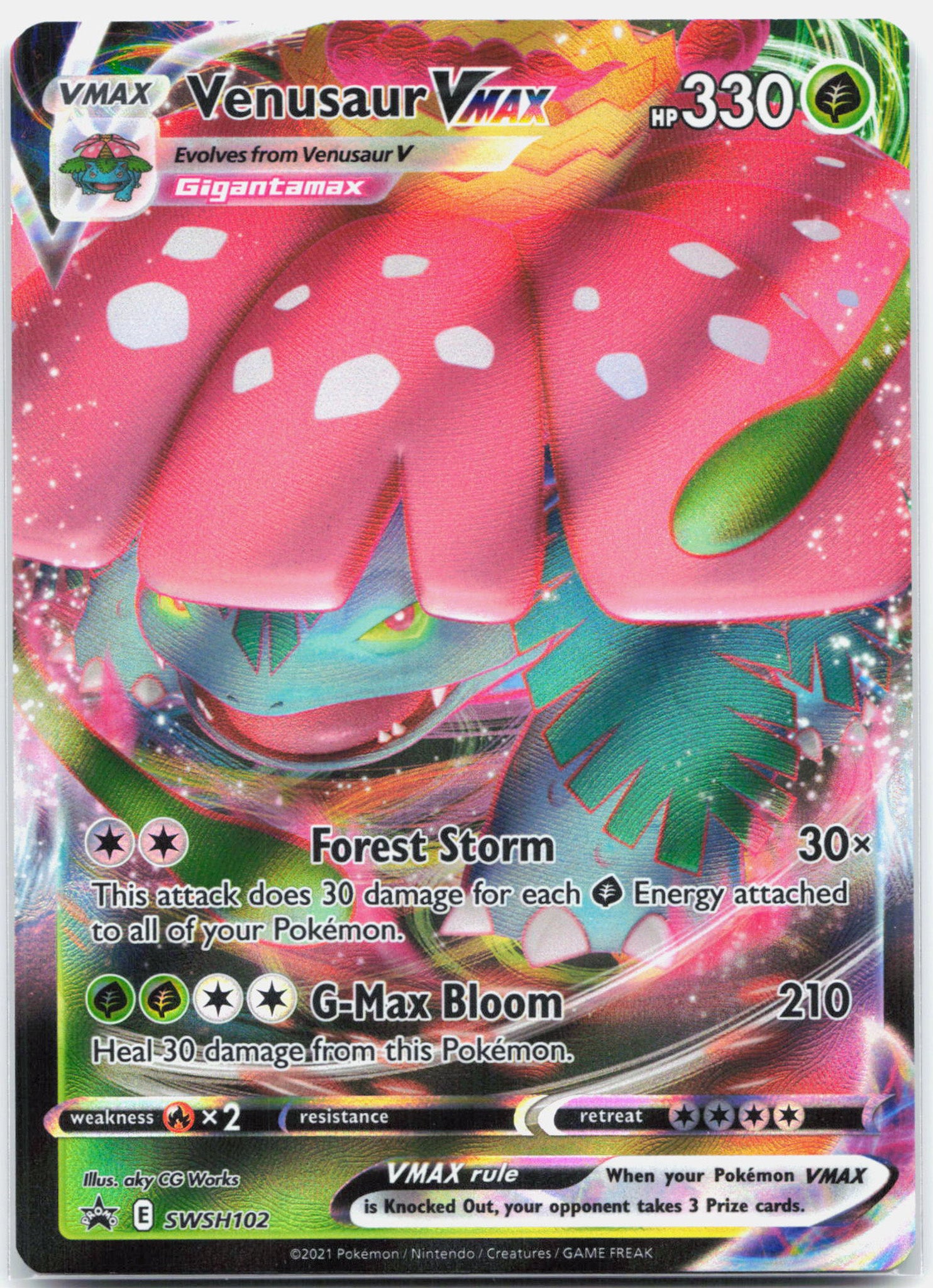Venusaur Vmax - SWSH102 Black Star Promo Pokemon - NM