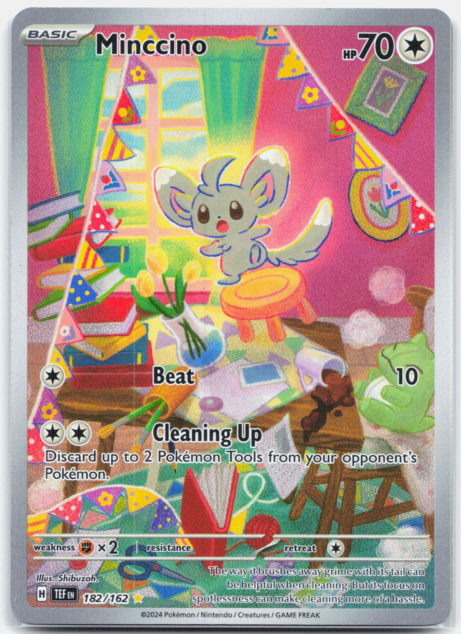 Minccino - 182/162 Temporal Forces Illustration Rare Pokemon - NM/LP
