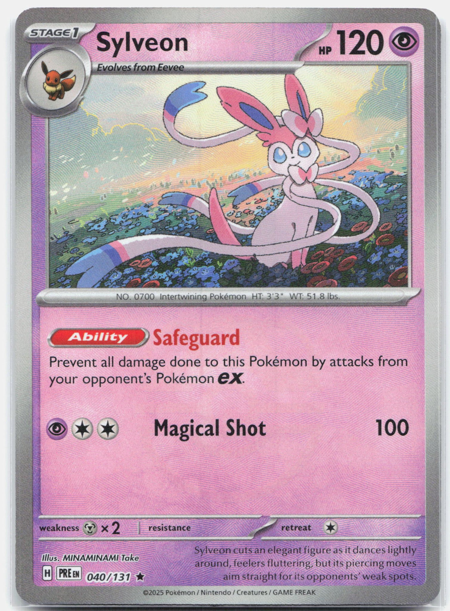 Sylveon - 040/131 Prismatic Evolutions MASTER BALL Holo Pokemon - NM