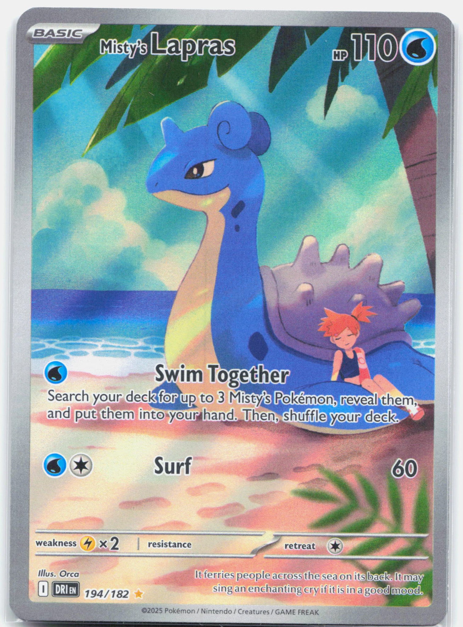 Misty's Lapras - 194/182 Destined Rivals Illustration Rare Pokemon - NM