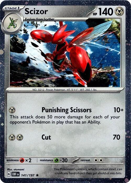 Scizor - 141/197 Obsidian Flames Cosmos Holo PROMO Pokemon - NM/MINT