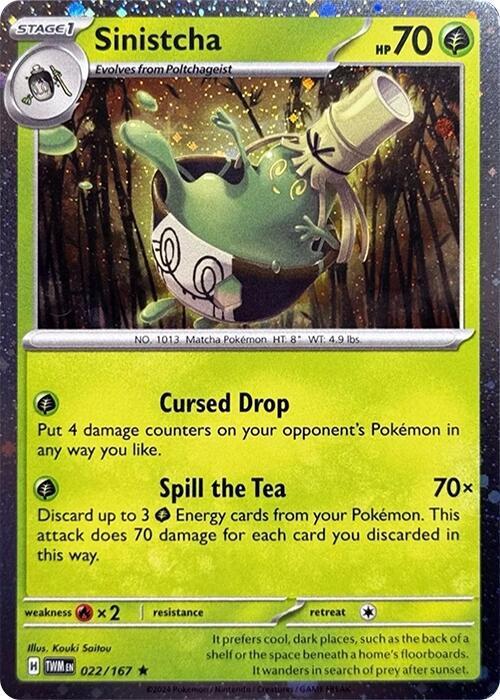Sinistcha - 022/167 Twilight Masquerade Cosmos Holo Promo Pokemon - NM/MINT