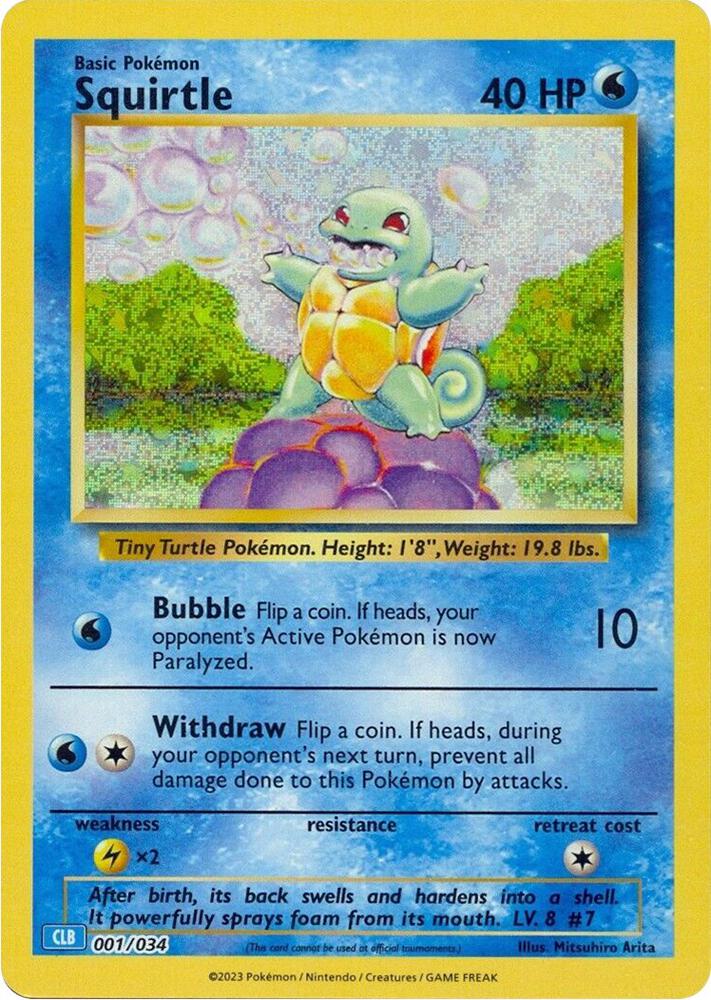 Squirtle - 001/034 CLB TCG Classic Pokemon - NM/MINT