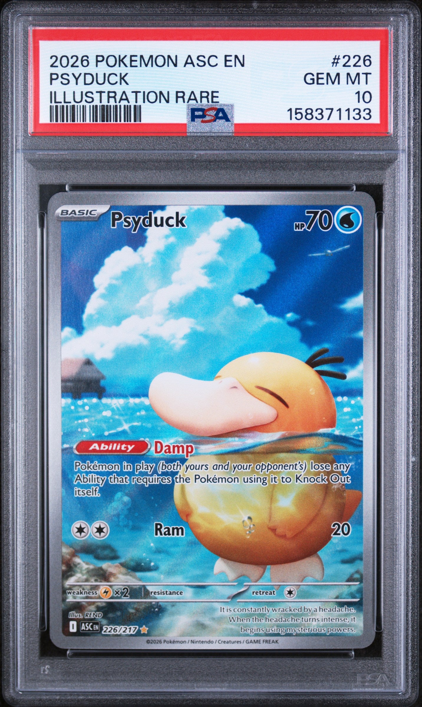 Psyduck - 226/217 PSA 10 Ascended Heroes Illustration Rare Pokemon - GEM MINT