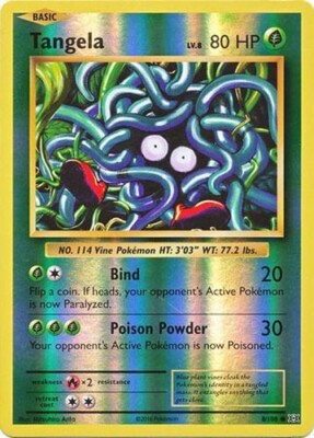Tangela - 8/108 Evolutions Reverse Holo Rare Pokemon - NM