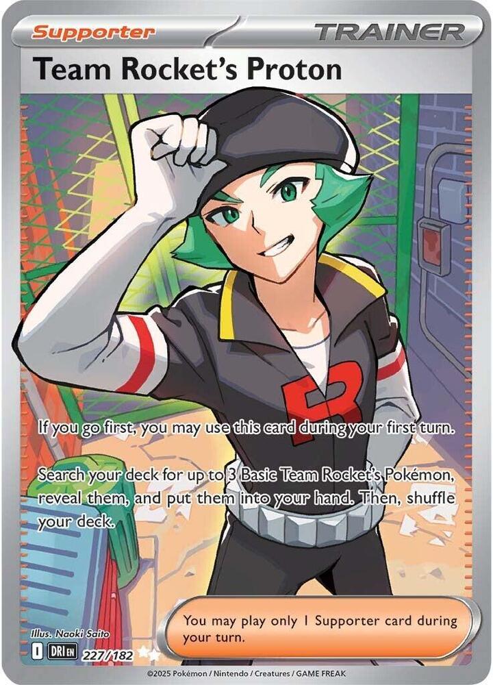 Team Rocket's Proton - 227/182 Destined Rivals Full Art Trainer - NM/MINT