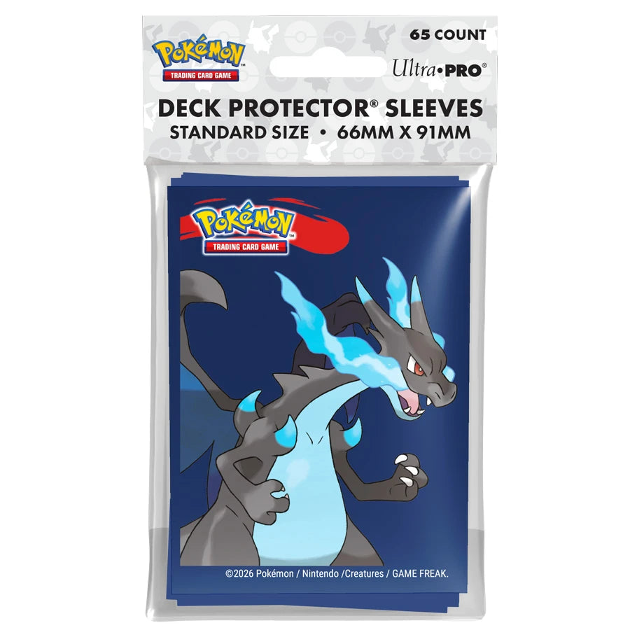 Pokemon Standard Card Sleeves - Mega Charizard X (65 Count)