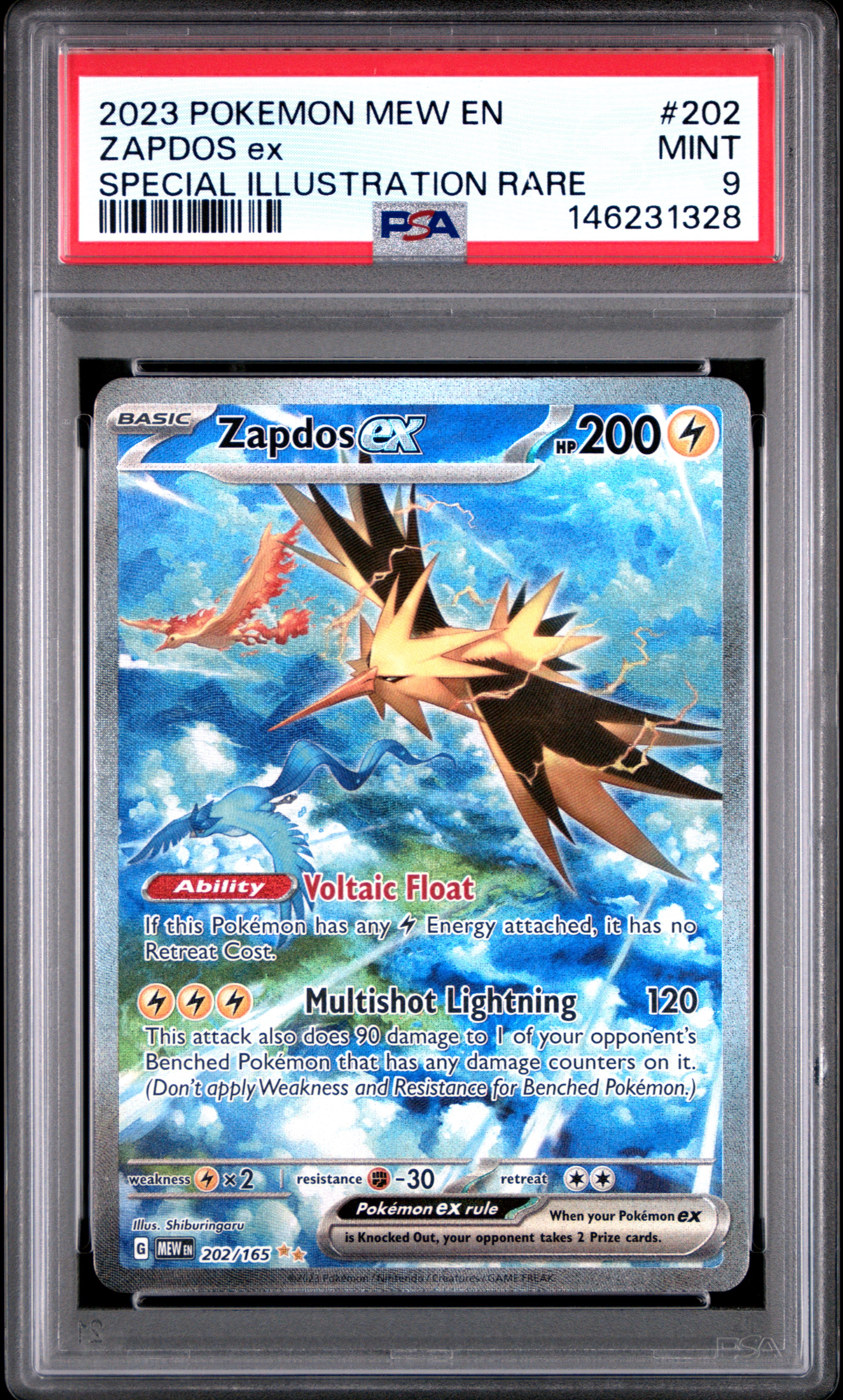 Zapdos EX - 202/165 PSA 9 151 Special Illustration Rare Pokemon