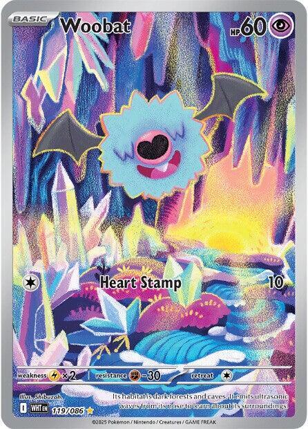 Woobat - 119/086 White Flare Illustration Rare Pokemon - NM/MINT