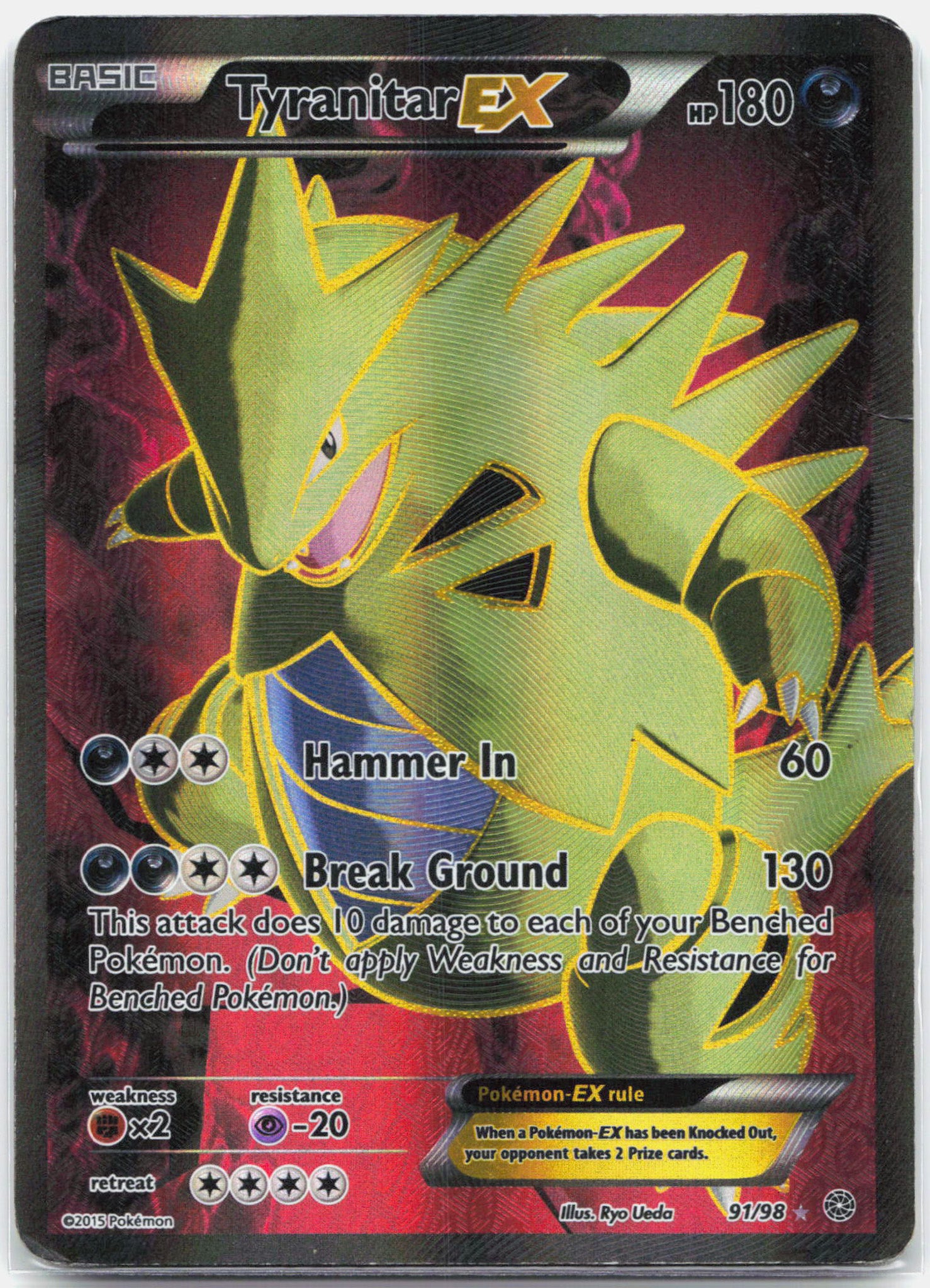 Tyranitar EX - 91/98 Ancient Origins Shiny Full Art Pokemon - HP
