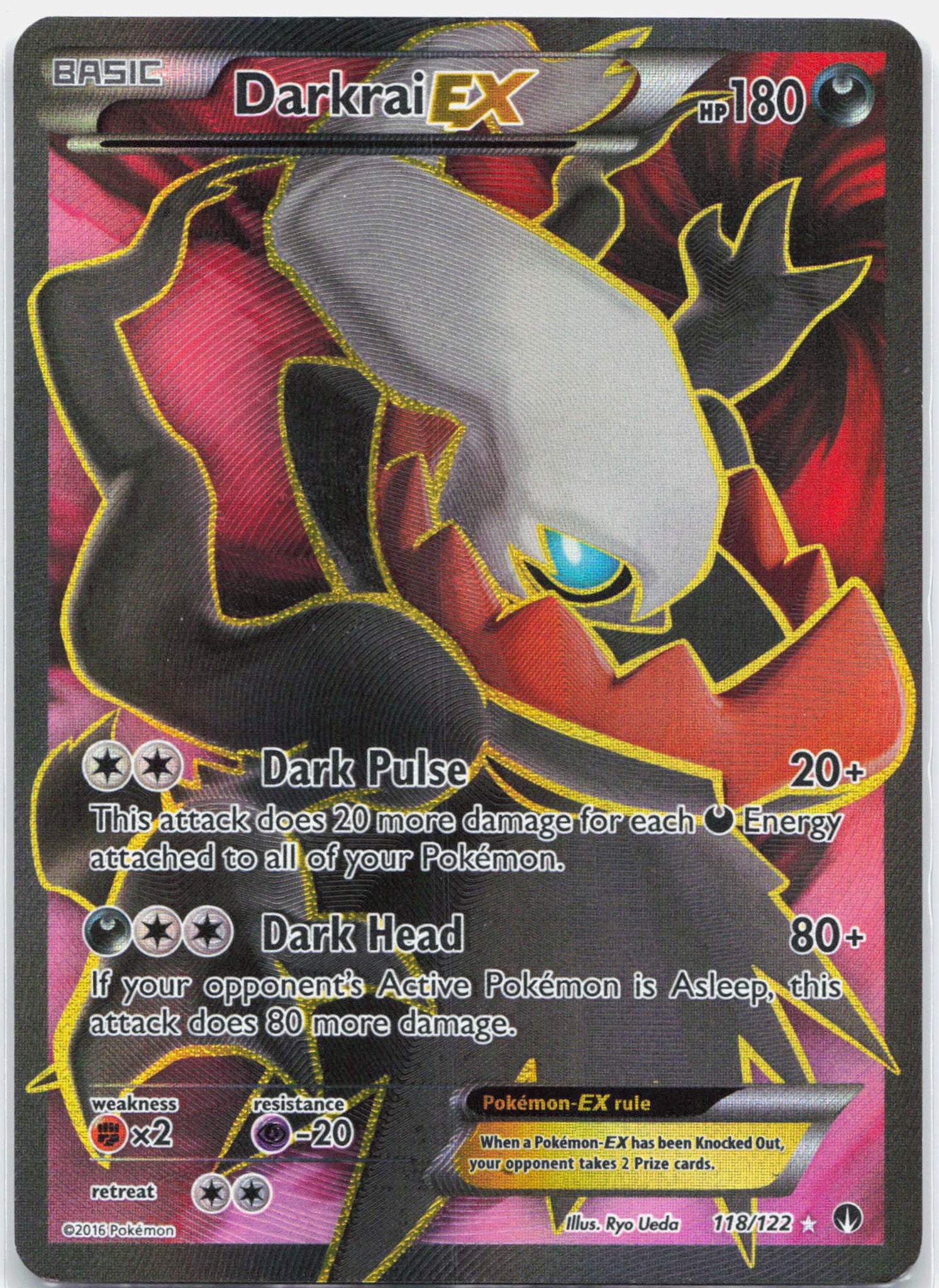 Darkrai EX - 118/122 BREAKPoint Full Art Pokemon - LP