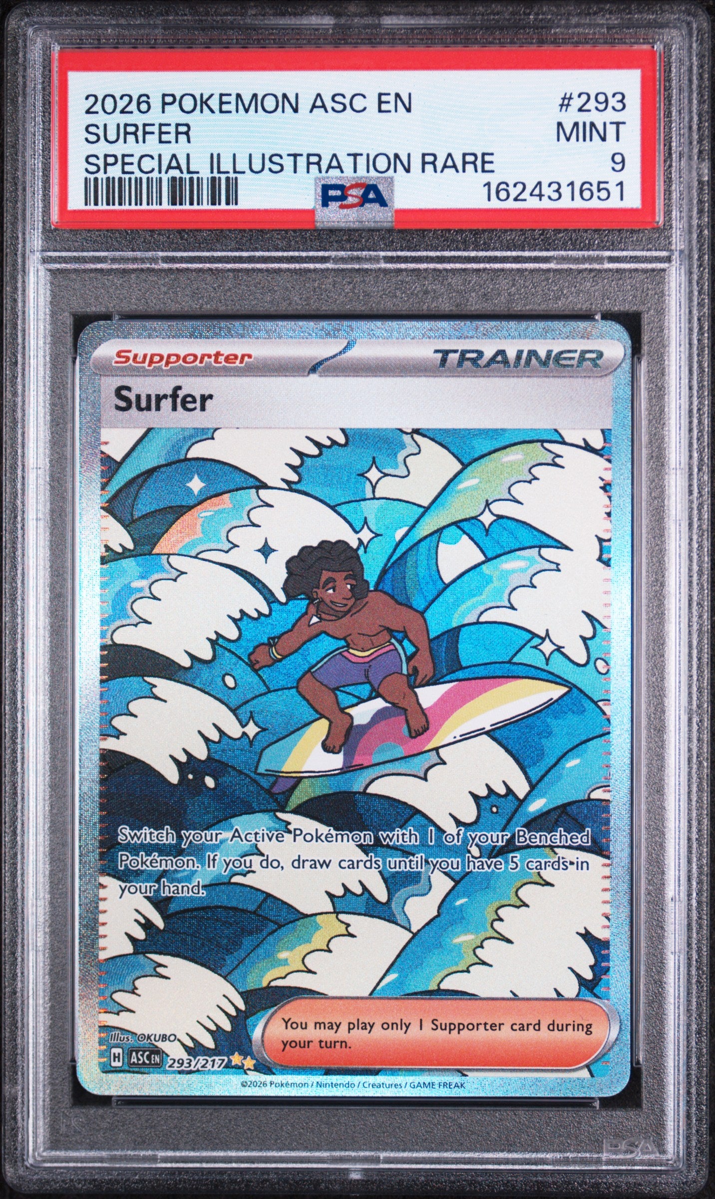 Surfer - 293/217 PSA 9 Ascended Heroes Special Illustration Pokemon - MINT