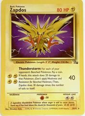 Zapdos - 30/62 Fossil Rare Unlimited Pokemon - NM