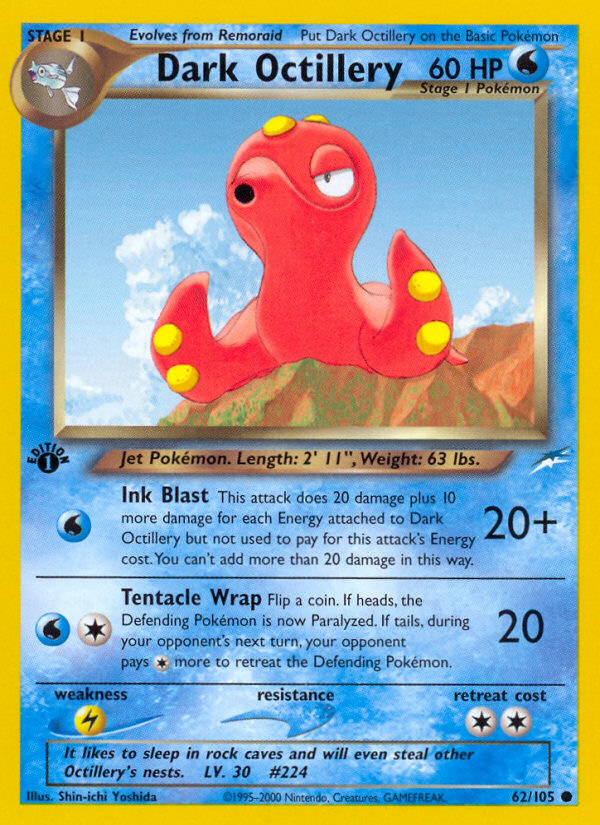 Dark Octillery - 62/105 Neo Destiny Common Unlimited Pokemon - NM