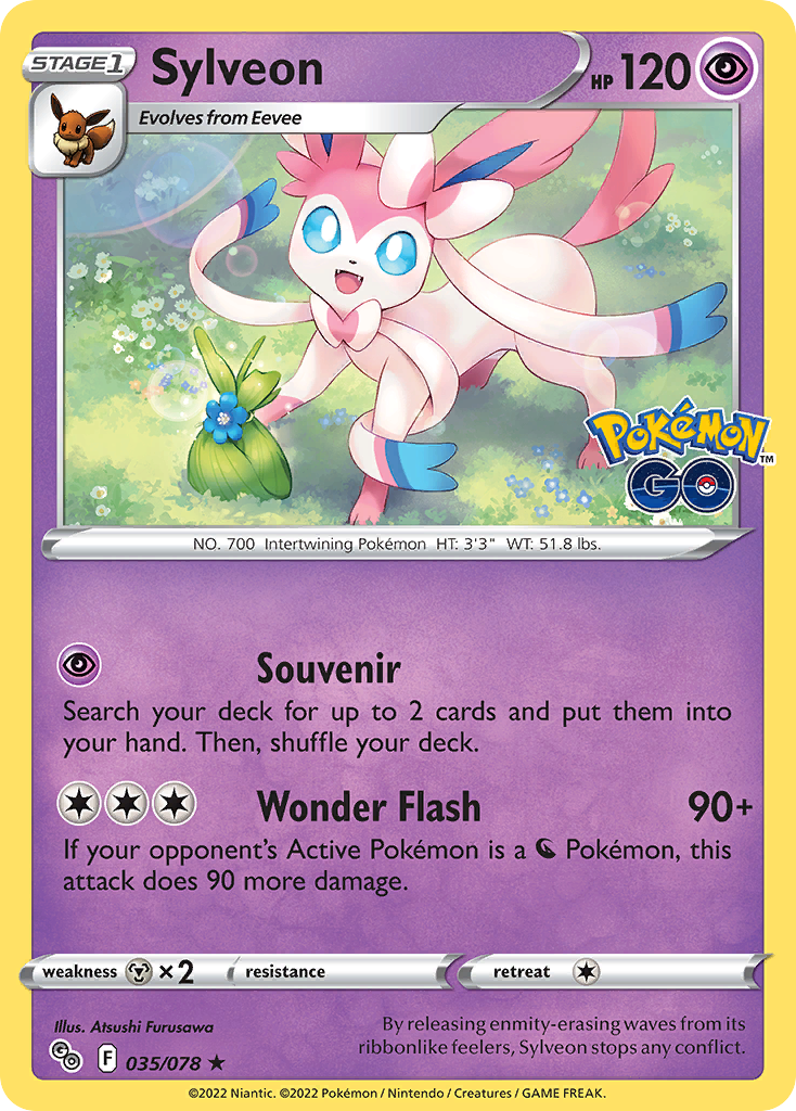 Sylveon - 035/078 Pokemon GO Rare Reverse Holo Pokemon - NM