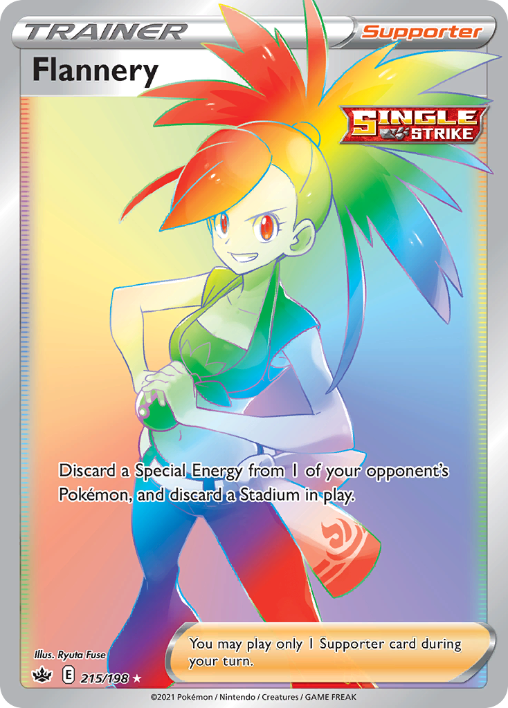 Flannery - 215/198 Chilling Reign Rainbow Rare Holo Pokemon - NM