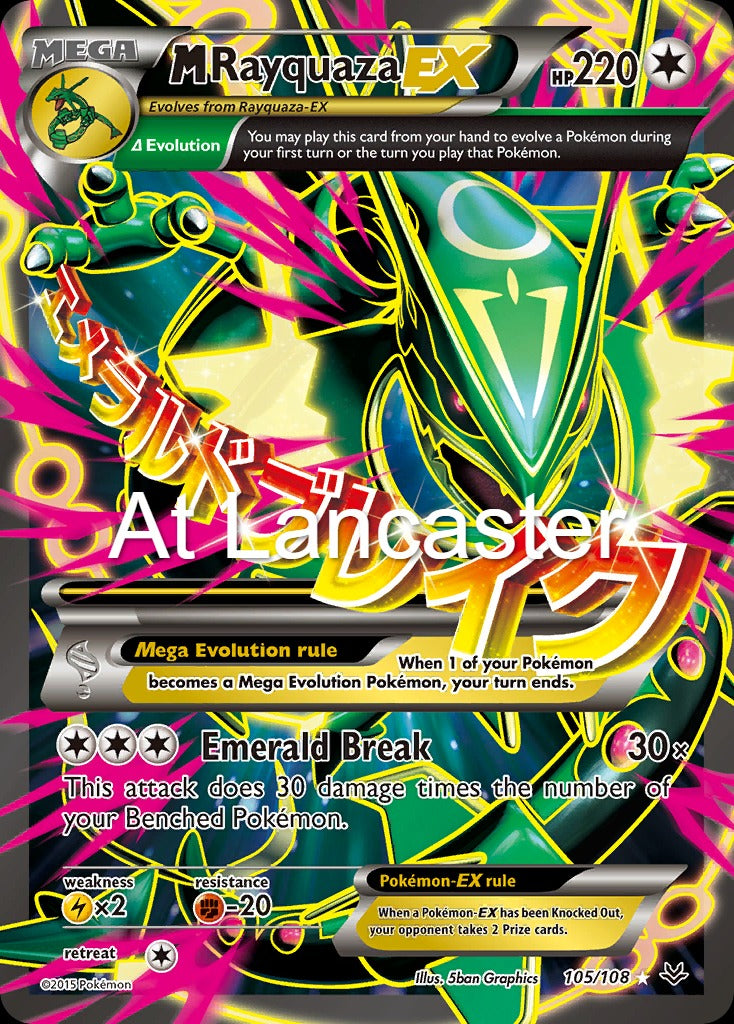 M Rayquaza EX - 105/108 Roaring Skies Ultra Rare Pokemon - DMG (Lanc)