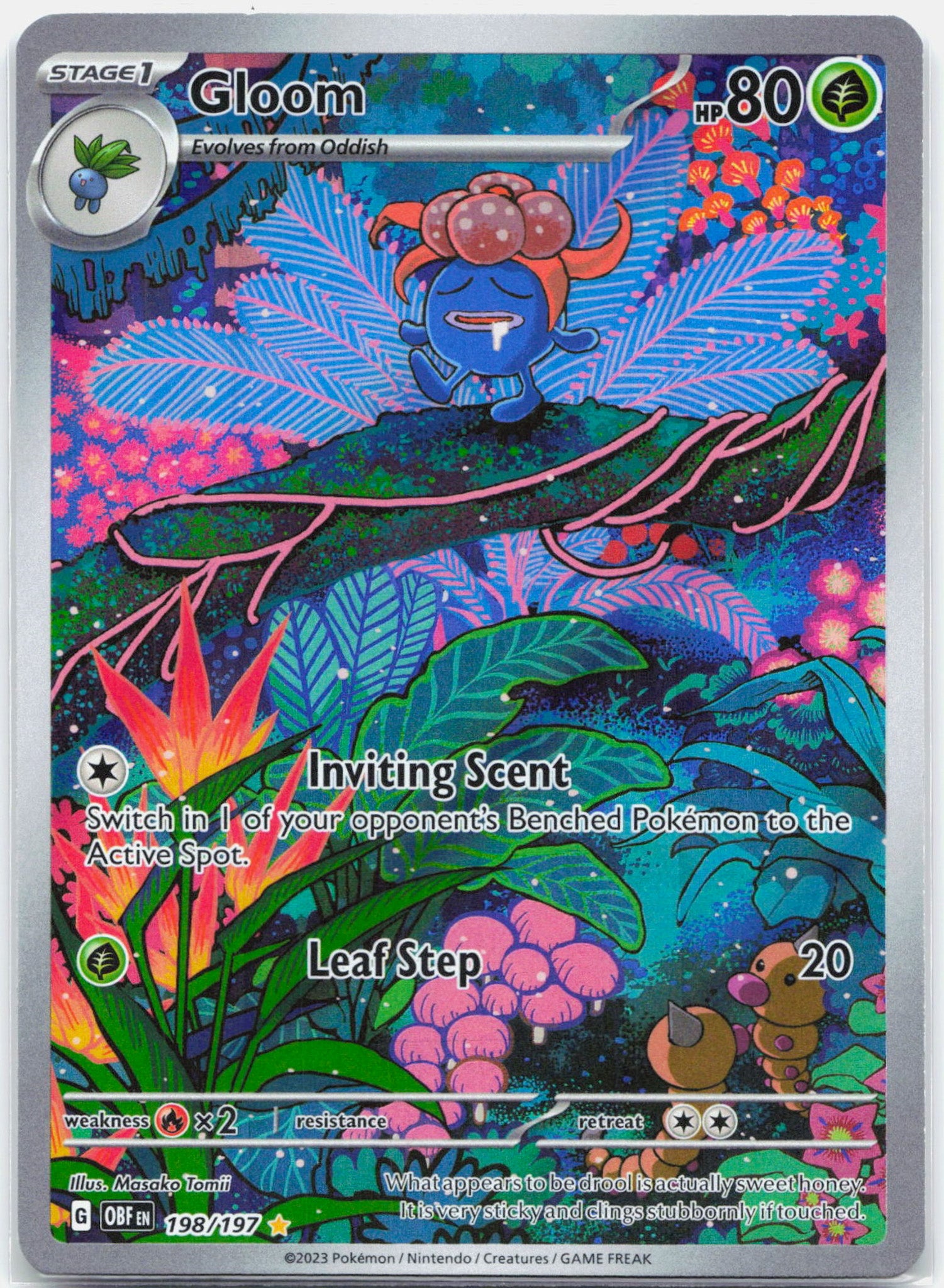 Gloom - 198/197 Obsidian Flames Illustration Rare Pokemon - NM/LP