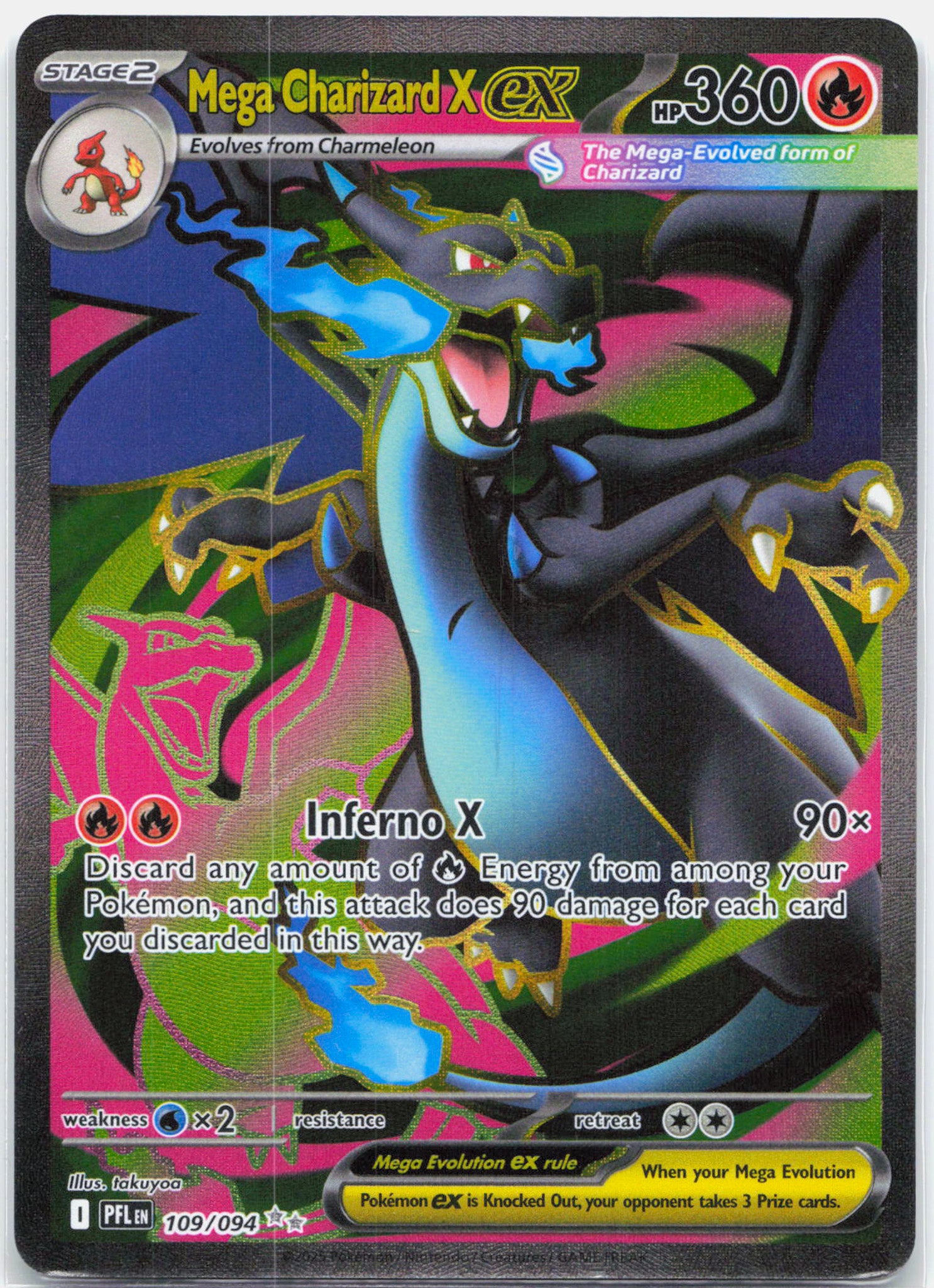 Mega Charizard X ex - 109/094 Phantasmal Flames Full Art Pokemon - NM/LP