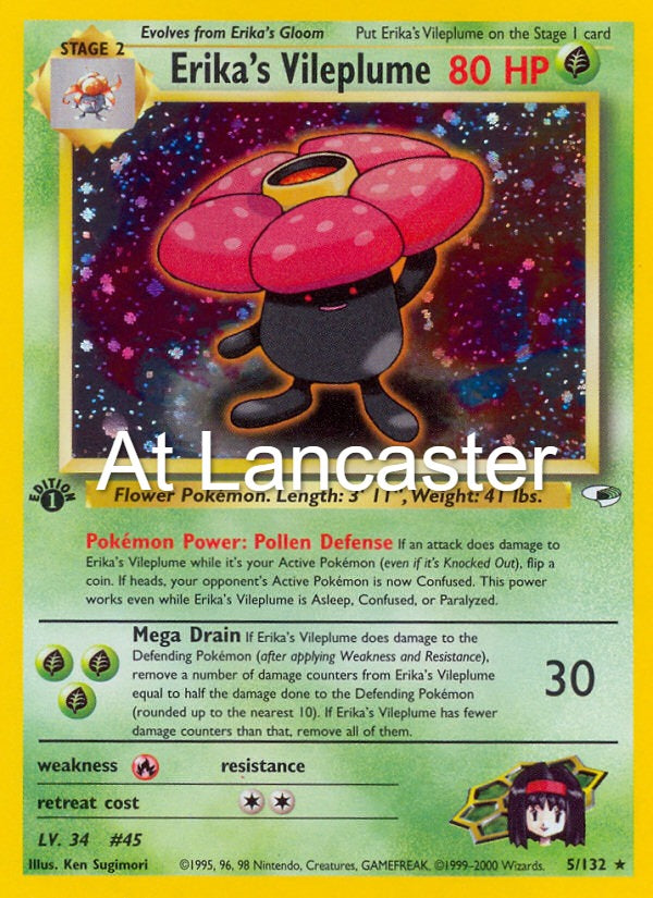 Erika's Vileplume - 5/132 Gym Heroes Unlimited Holo Rare Pokemon - LP (Lanc)
